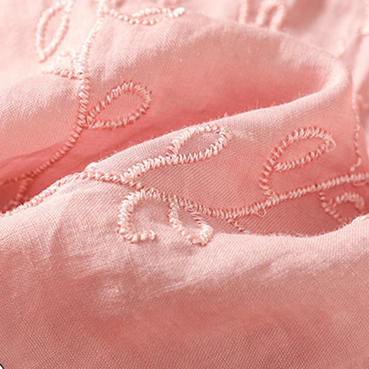 Koszula damska z krótkim rękawem z bawełny z haftowanymi Buddha Stones i stójką