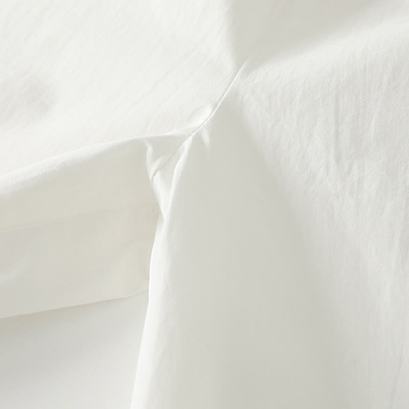 Buddha Stones Artystyczne Commute Pure Color Marszczone Obszycie Spodnie Damskie Bawełniane Lniane Z Kieszeniami - image 5