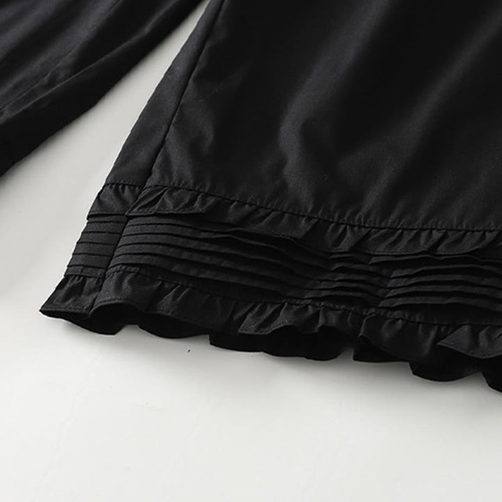 Buddha Stones Artystyczne Commute Pure Color Marszczone Obszycie Spodnie Damskie Bawełniane Lniane Z Kieszeniami - image 12