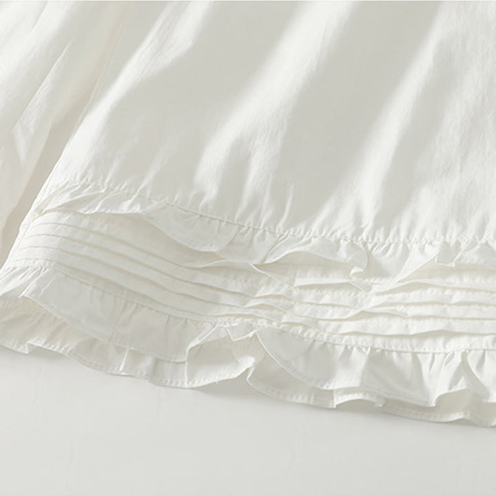 Buddha Stones Artystyczne Commute Pure Color Marszczone Obszycie Spodnie Damskie Bawełniane Lniane Z Kieszeniami - image 6