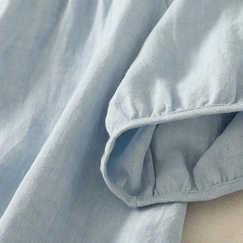 Buddha Stones Casual Lato Gładki Okrągły Dekolt Bawełna Damska Koszulka Z Krótkim Rękawem - image 2