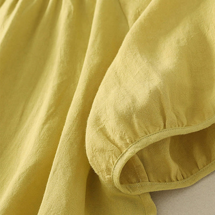 Buddha Stones Casual Lato Gładki Okrągły Dekolt Bawełna Damska Koszulka Z Krótkim Rękawem