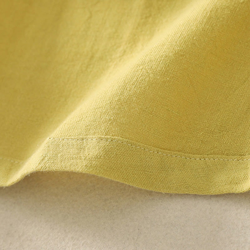 Buddha Stones Casual Lato Gładki Okrągły Dekolt Bawełna Damska Koszulka Z Krótkim Rękawem