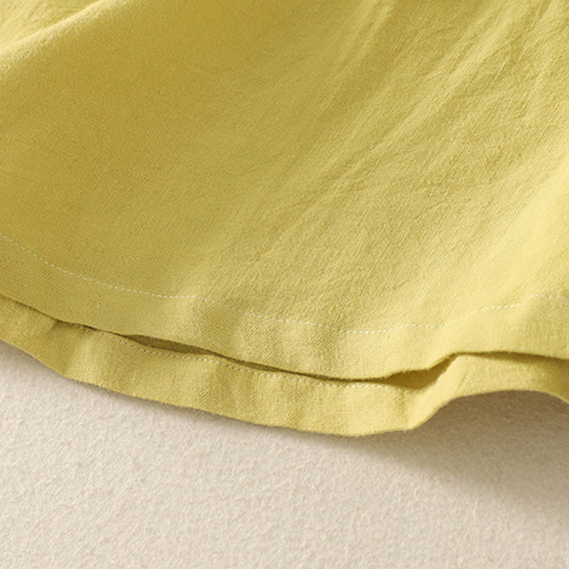 Buddha Stones Casual Lato Gładki Okrągły Dekolt Bawełna Damska Koszulka Z Krótkim Rękawem - image 9