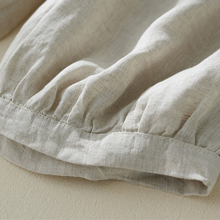 Buddha Stones Commute Pure Color Wysoki stan Damskie bawełniane lniane spodnie haremowe z kieszeniami - image 14