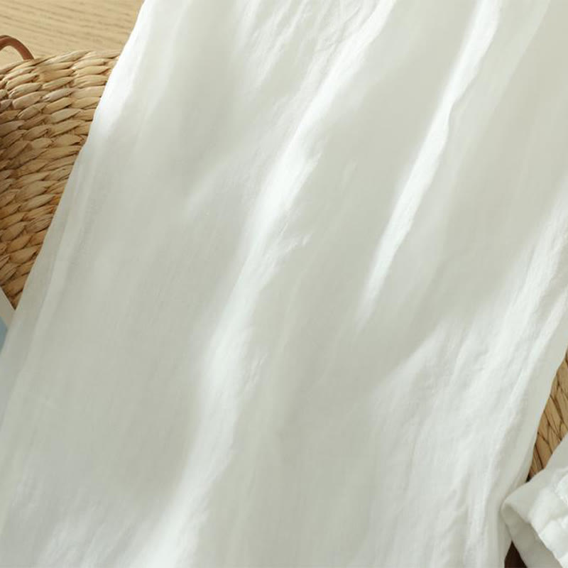 Damskie spodnie haremowe do kostek z kieszeniami w kolorze czystego koloru i prostym wzornictwem z Buddha Stones Commute - image 12