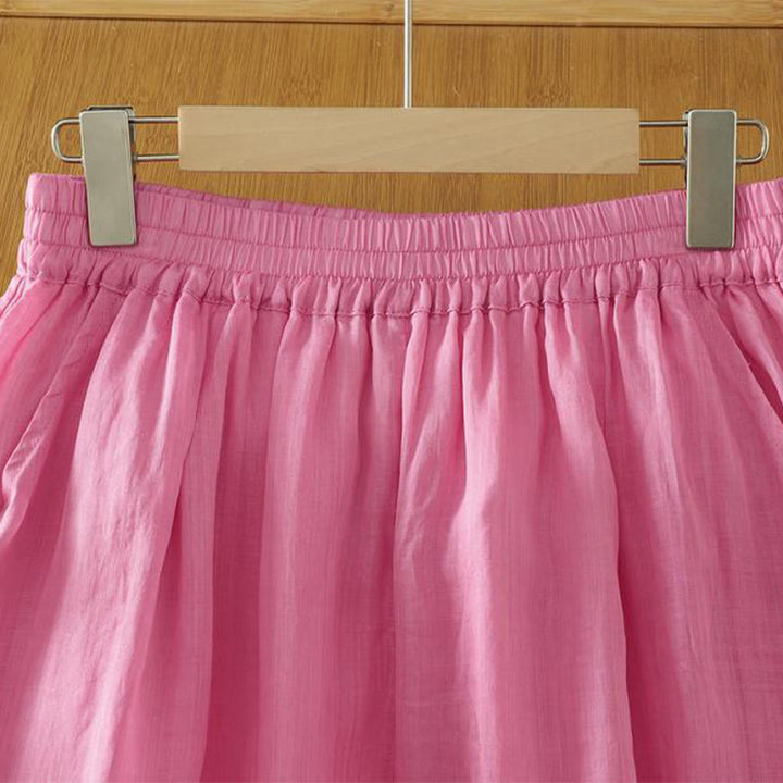 Damskie spodnie haremowe do kostek z kieszeniami w kolorze czystego koloru i prostym wzornictwem z Buddha Stones Commute - image 16