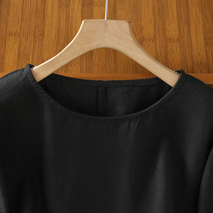 T-shirt damski z krótkim rękawem i bawełnianą koszulką z okrągłym dekoltem i Buddha Stones na lato