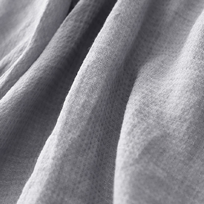 Koszula damska z bawełny i lnu z rękawami trzy czwarte, sznurowana, z Buddha Stones, zapinana na guziki - image 5