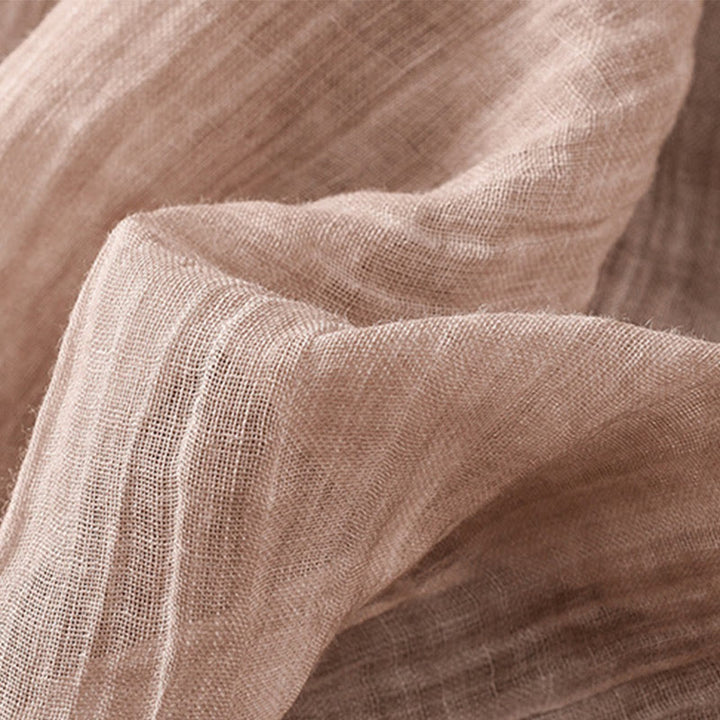 Koszulka damska z bawełny i lnu z okrągłym dekoltem i rękawami trzy czwarte, z Buddha Stones , swobodna, letnia, prosta - image 26