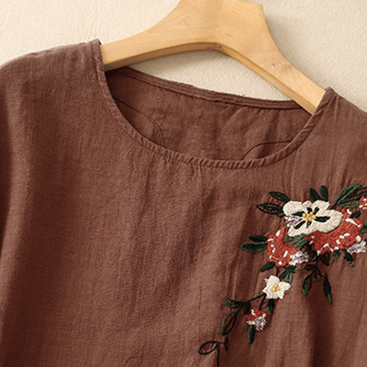 Koszulka damska z krótkim rękawem i bawełnianym nadrukiem Buddha Stones Casual Summer Crew Neck T-shirt - image 23