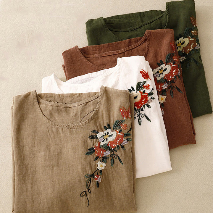 Koszulka damska z krótkim rękawem i bawełnianym nadrukiem Buddha Stones Casual Summer Crew Neck T-shirt