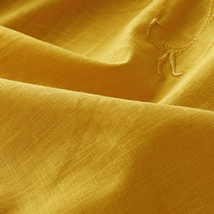 Koszula damska z bawełny i lnu z rękawami trzy czwarte, haftowana z motywem Buddha Stones i róży winorośli - image 15