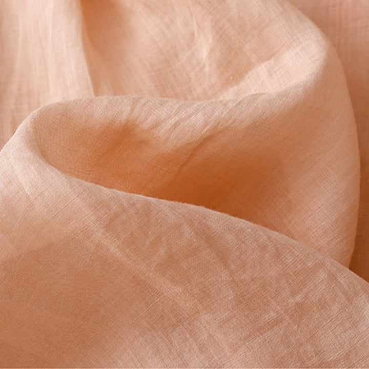 Koszula damska z bawełny i lnu z rękawami trzy czwarte, haftowana z motywem Buddha Stones i róży winorośli - image 4