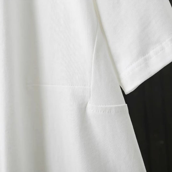 Buddha Stones Casual Loose Summer Plain Crew Neck Damska bawełniana koszulka z krótkim rękawem - image 11