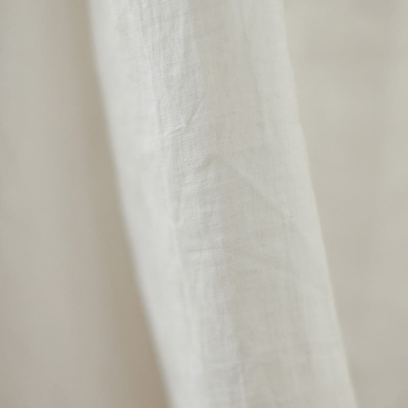 Sukienka midi z bawełny Buddha Stones w kwiaty, w kolorze białym, z guzikami z tyłu i kieszeniami, bez rękawów - image 10