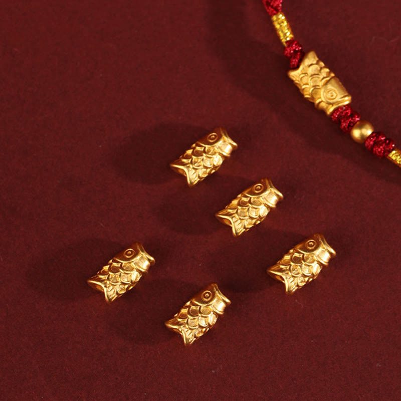 Buddha Stones 999 Złota Ochrona Szczęścia Koi Ryba Ręcznie Pleciona Bransoletka Sznurkowa - image 5