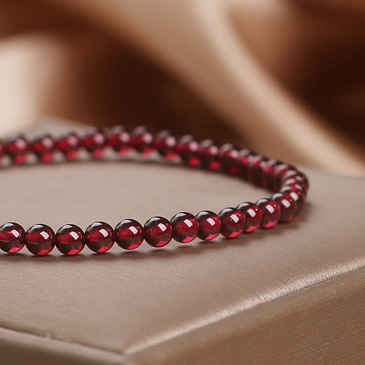 Buddha Stones Natural 4mm Granat Beads Flower Passion