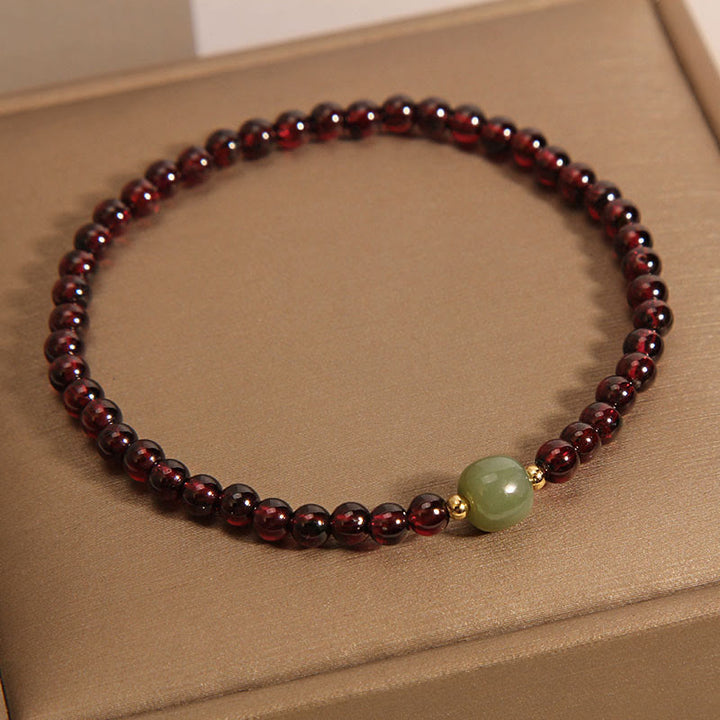 Buddha Stones Naturalne 3mm Ultra-cienkie Granatowe Koraliki Jadeitowe Hetian Bransoletka Stabilnościowa