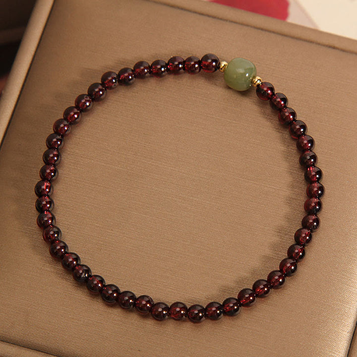 Buddha Stones Naturalne 3mm Ultra-cienkie Granatowe Koraliki Jadeitowe Hetian Bransoletka Stabilnościowa