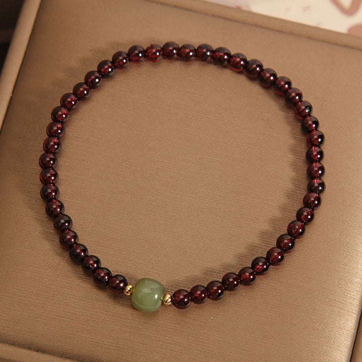 Buddha Stones Naturalne 3mm Ultra-cienkie Granatowe Koraliki Jadeitowe Hetian Bransoletka Stabilnościowa