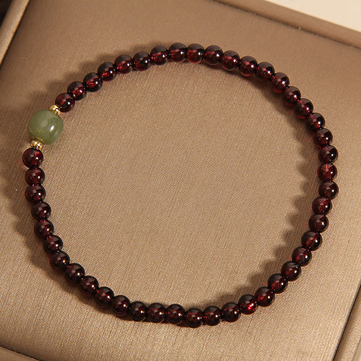 Buddha Stones Naturalne 3mm Ultra-cienkie Granatowe Koraliki Jadeitowe Hetian Bransoletka Stabilnościowa