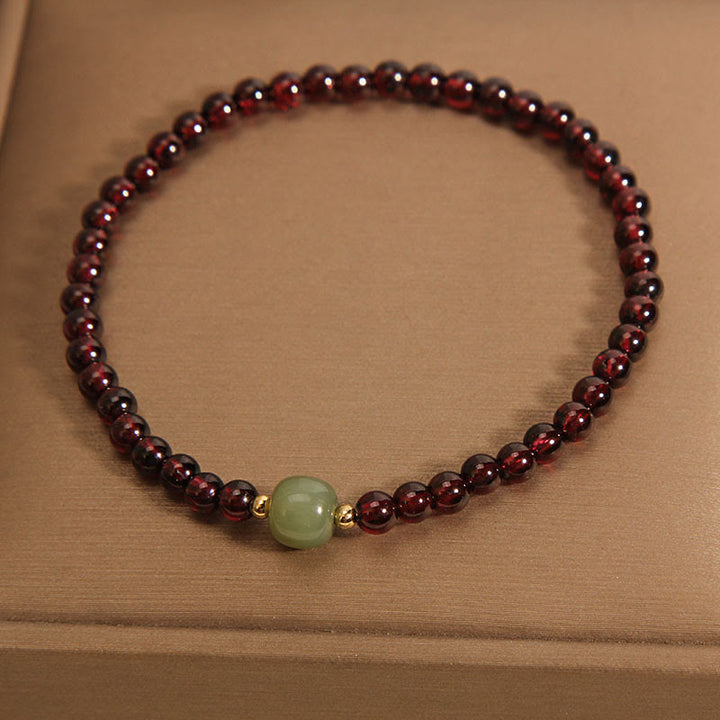 Buddha Stones Naturalne 3mm Ultra-cienkie Granatowe Koraliki Jadeitowe Hetian Bransoletka Stabilnościowa