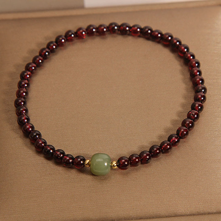 Buddha Stones Naturalne 3mm Ultra-cienkie Granatowe Koraliki Jadeitowe Hetian Bransoletka Stabilnościowa