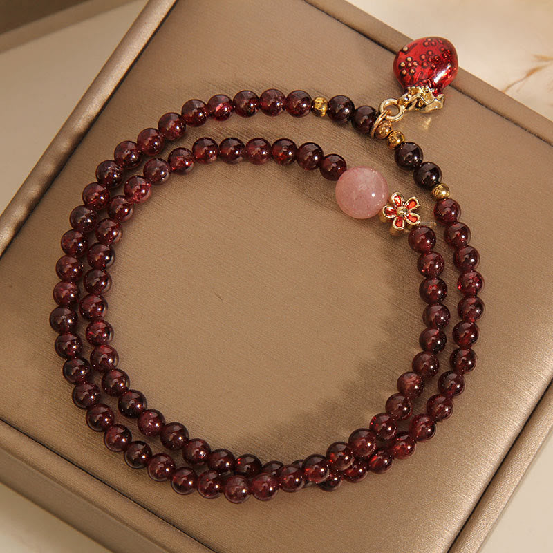 Buddha Stones Naturalne 3mm Ultra-cienkie Granatowe Koraliki Kwarcowe Różowe Pieniądze Dzwonek Kwiat Bransoletka Ochronna