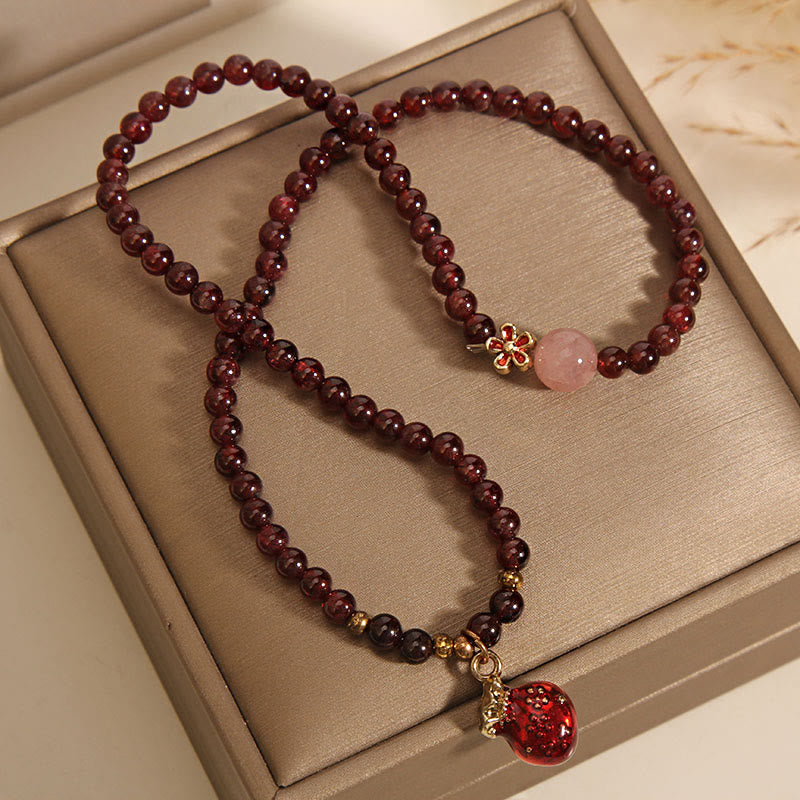Buddha Stones Naturalne 3mm Ultra-cienkie Granatowe Koraliki Kwarcowe Różowe Pieniądze Dzwonek Kwiat Bransoletka Ochronna