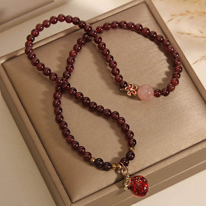 Buddha Stones Naturalne 3mm Ultra-cienkie Granatowe Koraliki Kwarcowe Różowe Pieniądze Dzwonek Kwiat Bransoletka Ochronna