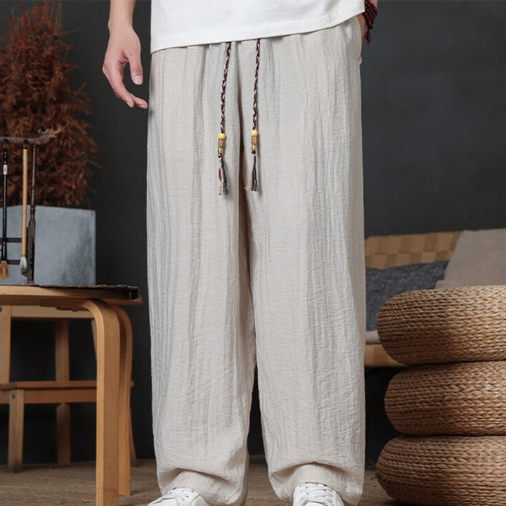 Spodnie męskie Buddha Stones Casual Plain Color Drawstring Design z kieszeniami - Bielizna - US/UK/AU46， EU56 (5XL) - image 11