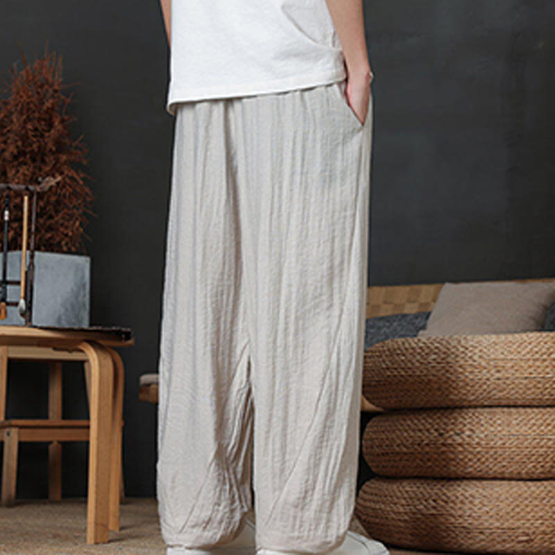 Spodnie męskie Buddha Stones Casual Plain Color Drawstring Design z kieszeniami - image 13