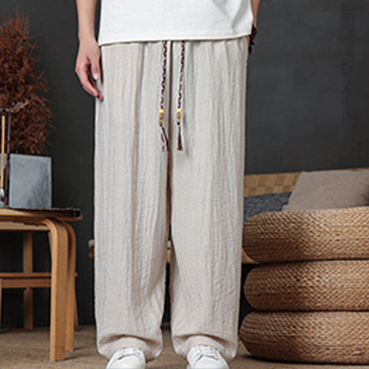 Spodnie męskie Buddha Stones Casual Plain Color Drawstring Design z kieszeniami - image 12