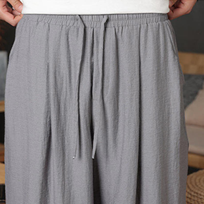 Spodnie męskie Buddha Stones Casual Plain Color Drawstring Design z kieszeniami - image 29