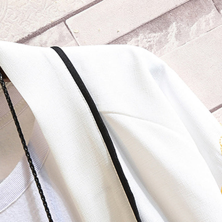 Kamienie Buddha Stones Smok Feniks Pomyślna Chmura Fale Liście Żurawie Otwarty Przód Kurtka Męska Kimono - image 27