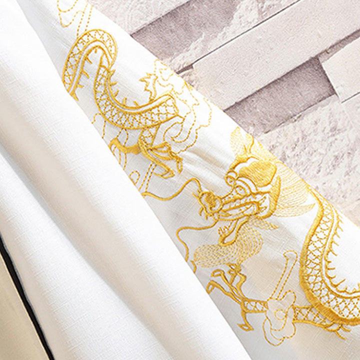 Kamienie Buddha Stones Smok Feniks Pomyślna Chmura Fale Liście Żurawie Otwarty Przód Kurtka Męska Kimono - image 22