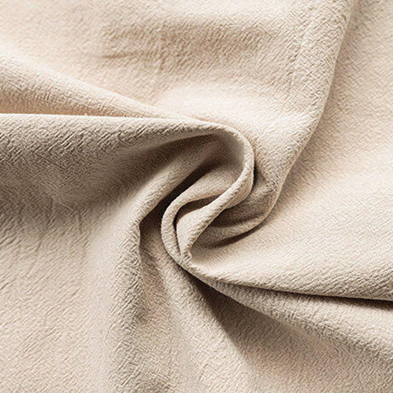 Koszula męska z lnianymi rękawami i kieszeniami w jednolitym kolorze z motywem Buddha Stones - image 1