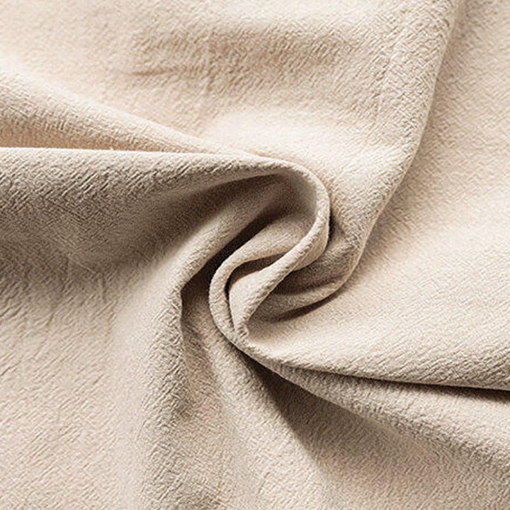 Koszula męska z lnianymi rękawami i kieszeniami w jednolitym kolorze z motywem Buddha Stones - image 1