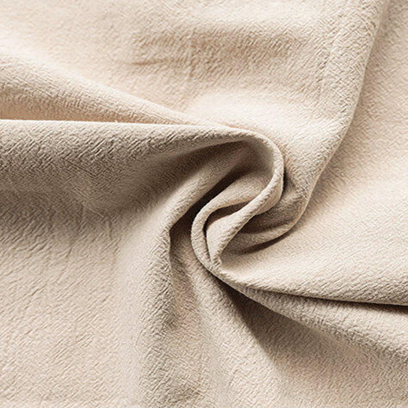 Koszula męska z krótkim rękawem z bawełny Buddha Stones Summer Plain Tang Suit z żabim guzikiem - image 1