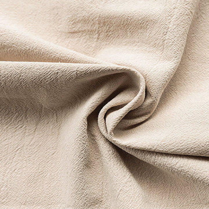 Koszula męska z krótkim rękawem z bawełny Buddha Stones Summer Plain Tang Suit z żabim guzikiem - image 1