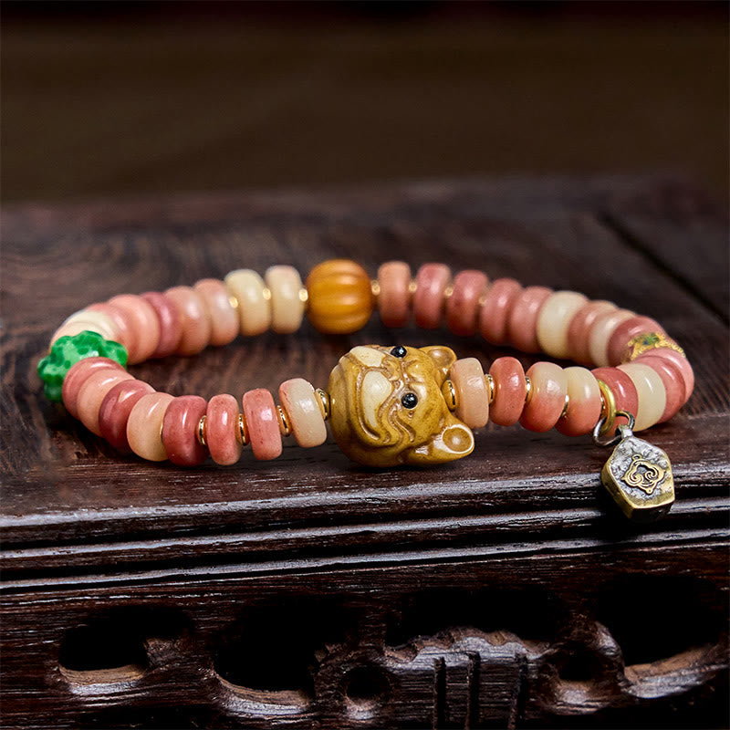 Buddha Stones Naturalne Tybetańskie Wielbłądzie Kość Fioletowe Koraliki Krwi Mops Bransoletka Szczęścia