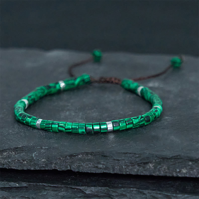 Bransoletka z koralików dystansowych Buddha Stones Malachite Anti-Anxiety