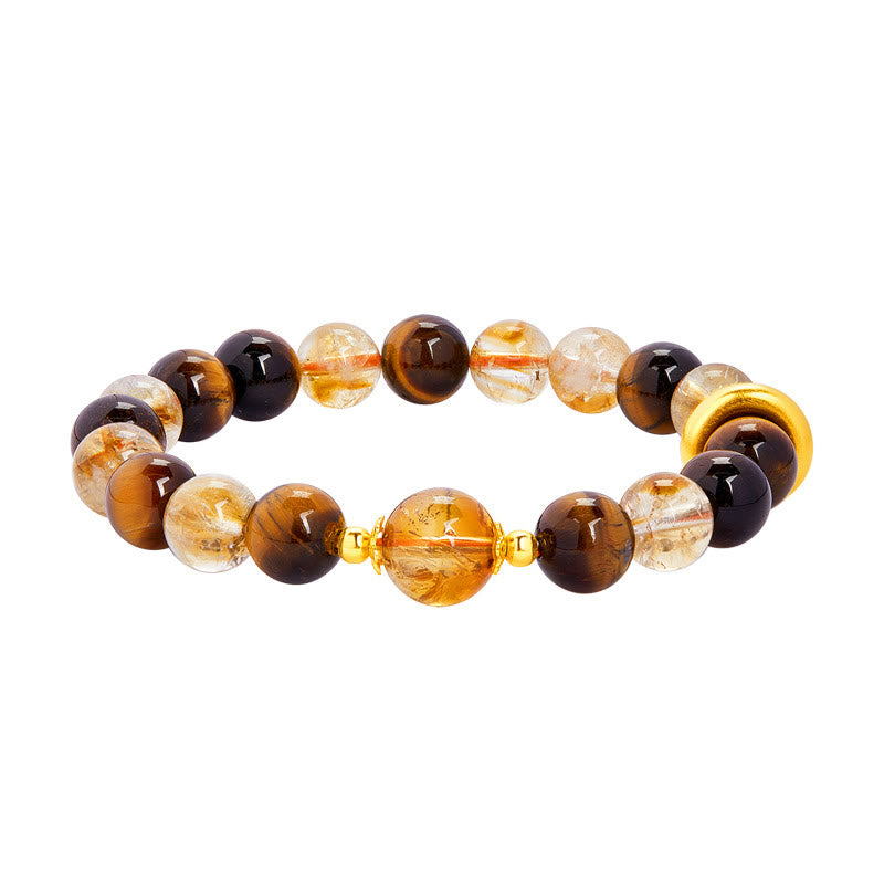 Bransoletka ochronna Buddha Stones 999 Sterling Silver Natural Citrine Tiger Eye Peace Buckle - image 12