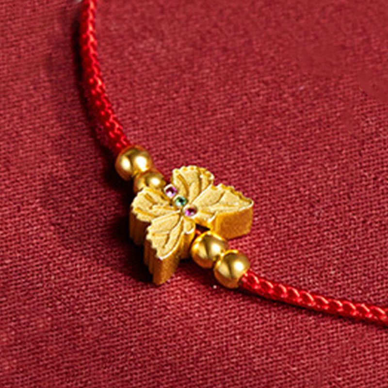 Buddha Stones Bransoletka ze srebra próby 999 z motylem i czerwonym sznurkiem - image 8