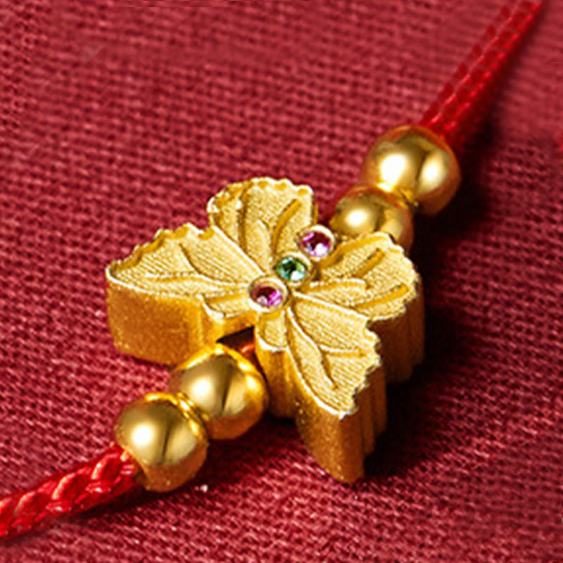 Buddha Stones Bransoletka ze srebra próby 999 z motylem i czerwonym sznurkiem - image 9