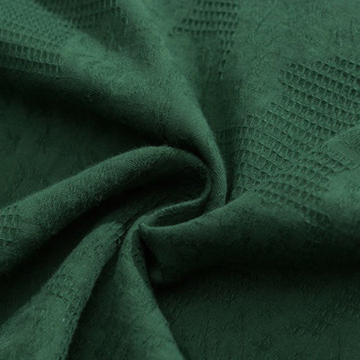 Koszula męska z krótkim rękawem z bawełny i lnu w stylu retro z motywem żaby i kwiatowym wzorem w kwiaty Buddha Stones Retro Pure Color - image 11