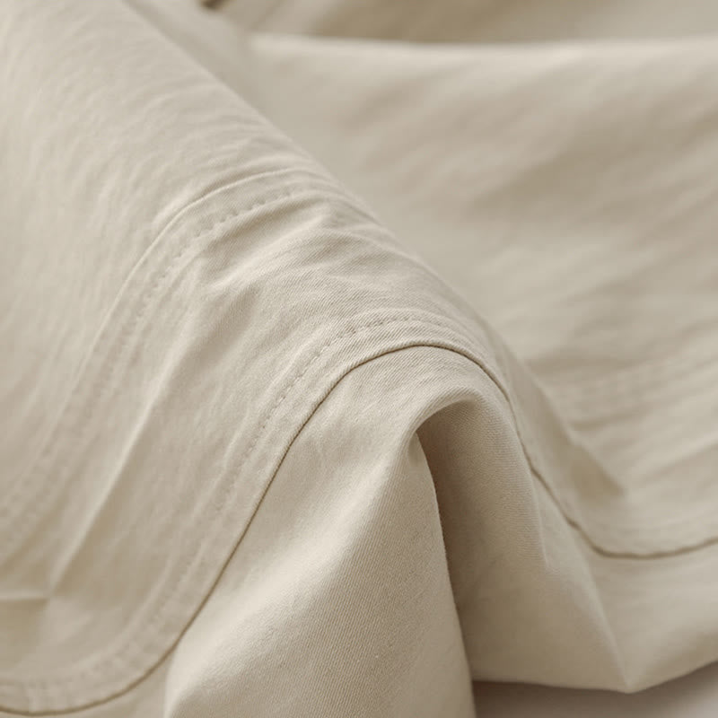 Buddha Stones Spring Commute Jednokolorowe damskie spodnie z wysokim stanem i szerokimi nogawkami z bawełny i lnu z kieszeniami - image 6