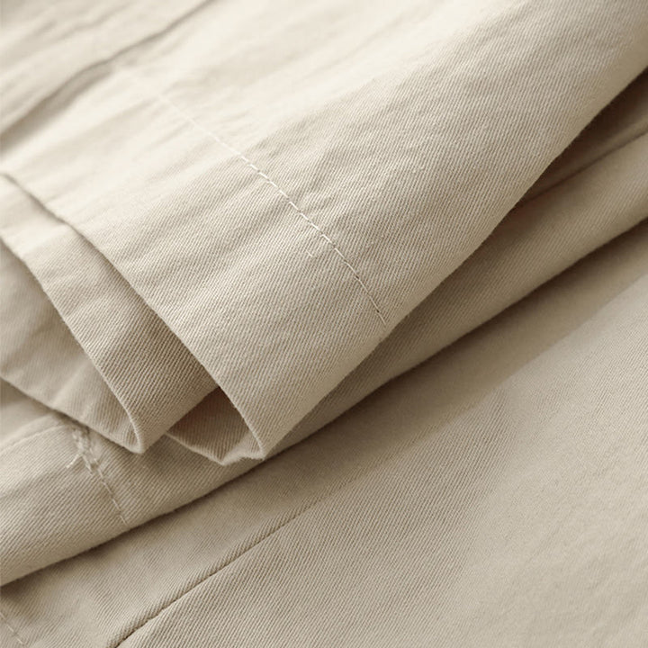 Buddha Stones Spring Commute Jednokolorowe damskie spodnie z wysokim stanem i szerokimi nogawkami z bawełny i lnu z kieszeniami - image 8