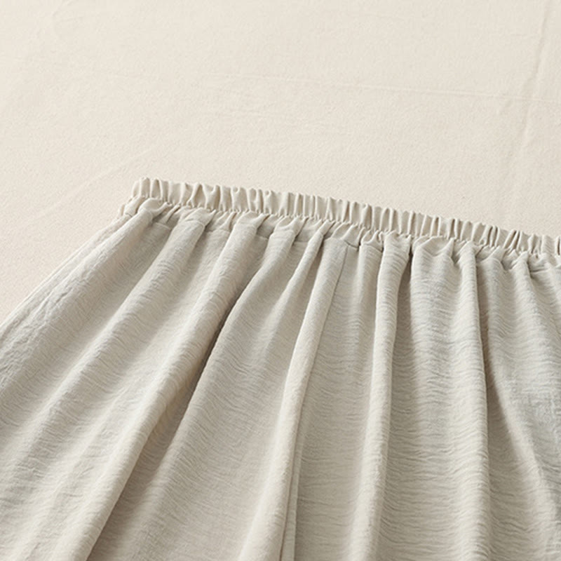 Buddha Stones Commute Casual Plain Frog-Button Design Damskie Haremowe Spodnie Bawełniane Lniane 7-8 Długość Z Kieszeniami - image 3